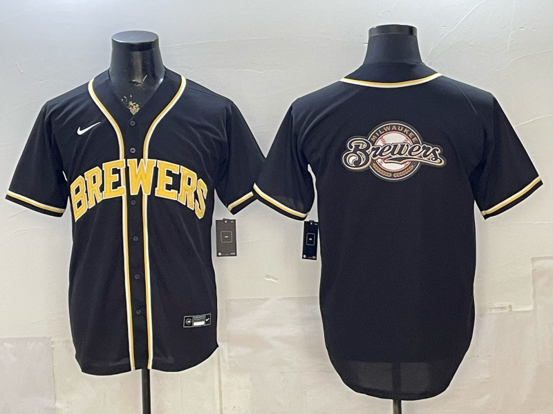 Men's Milwaukee Brewers Fashion Limited Black Out Jersey