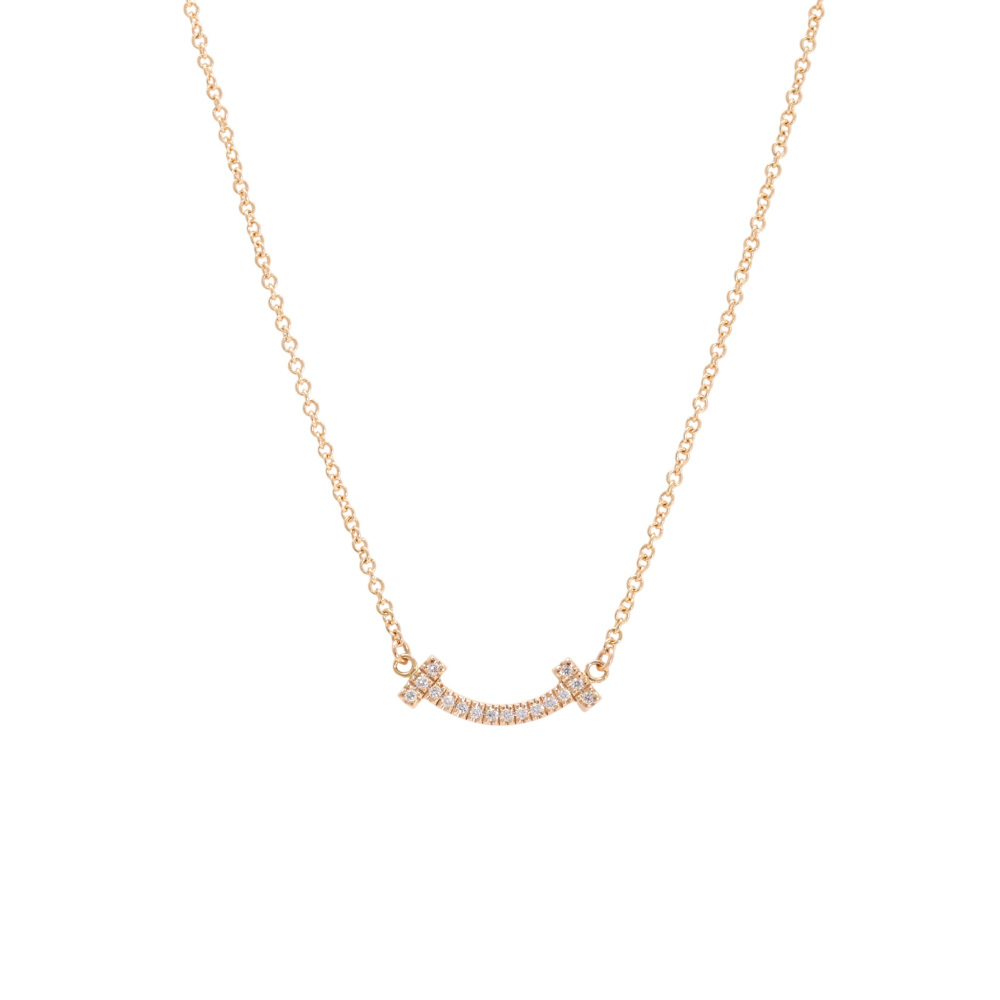 Tiffany & Co. Tiffany T Smile Necklace 18K Rose Gold Diamond 62617772