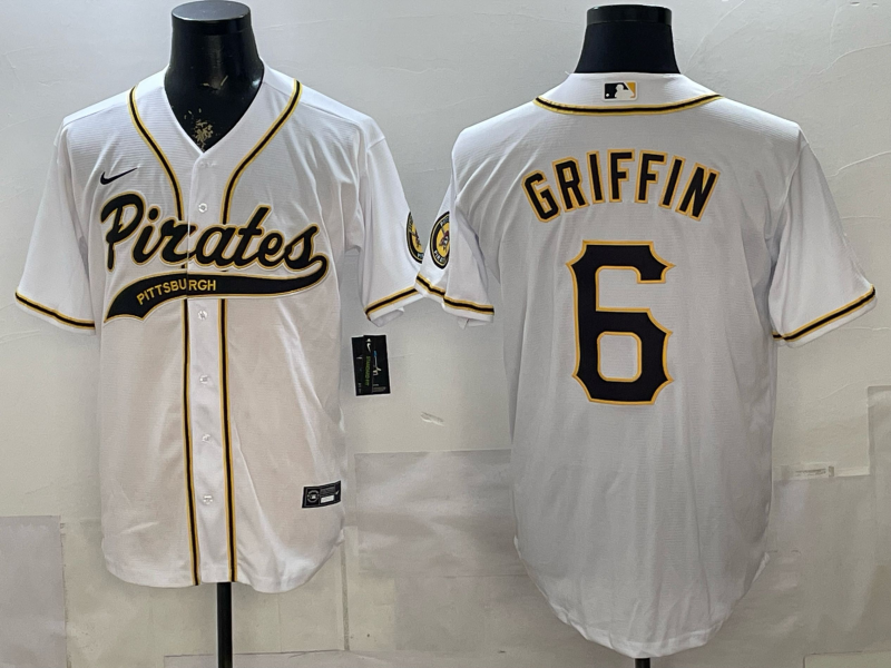 Men's Pittsburgh Pirates Konnor Griffin #6 White Player Jersey