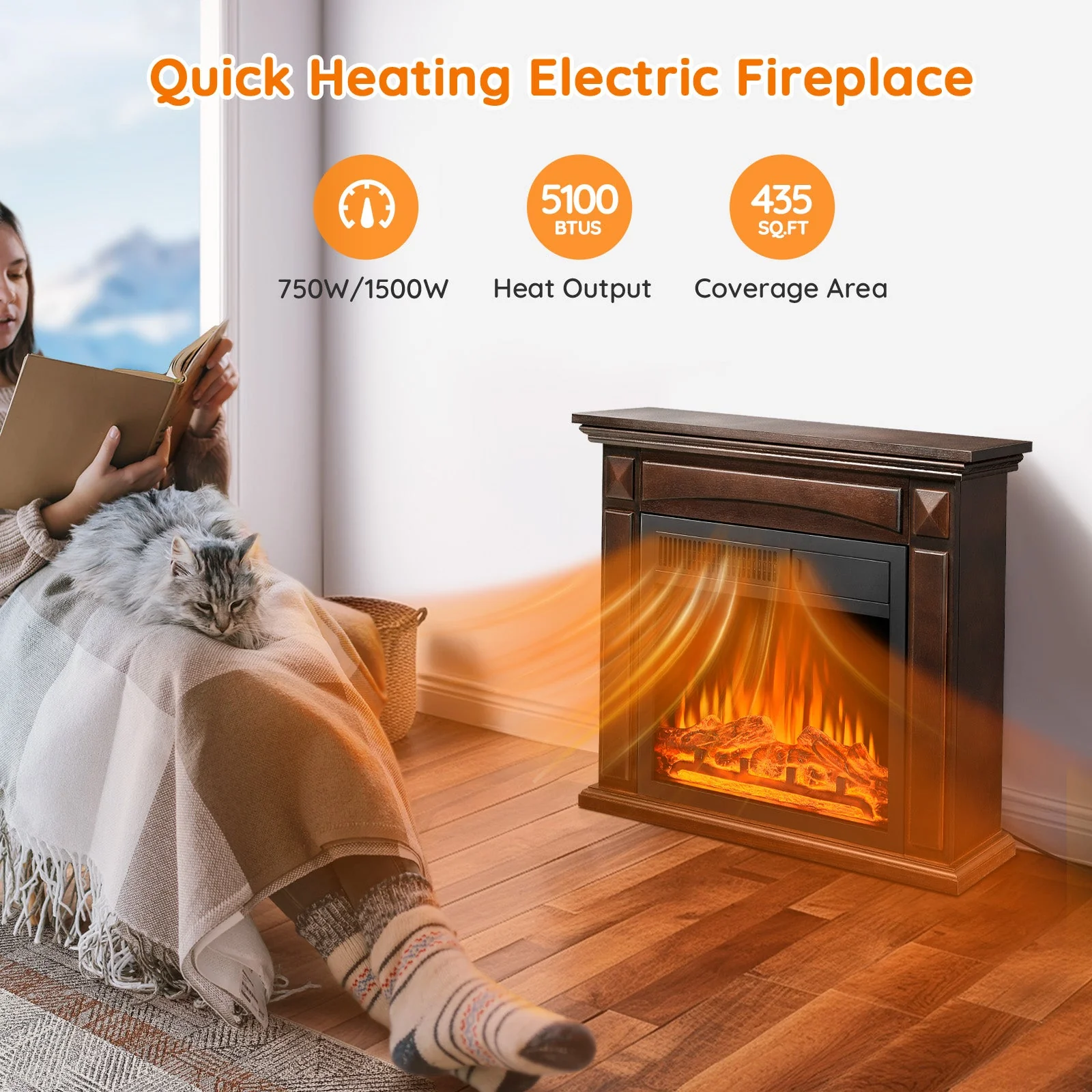 25'' Electric Fireplace with Mantel M1806