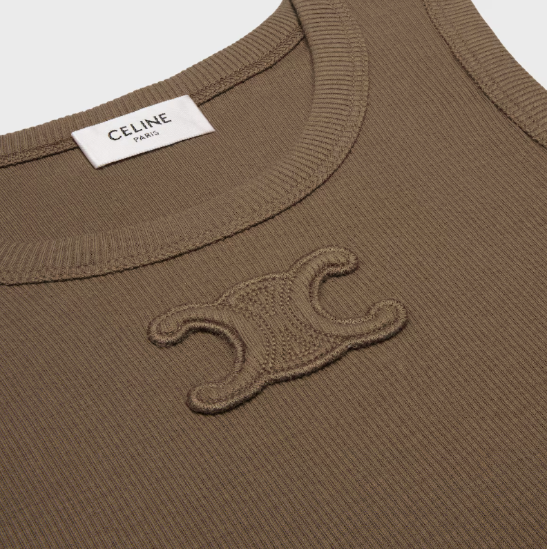 CELINE triomphe tank top IN ribbed cotton