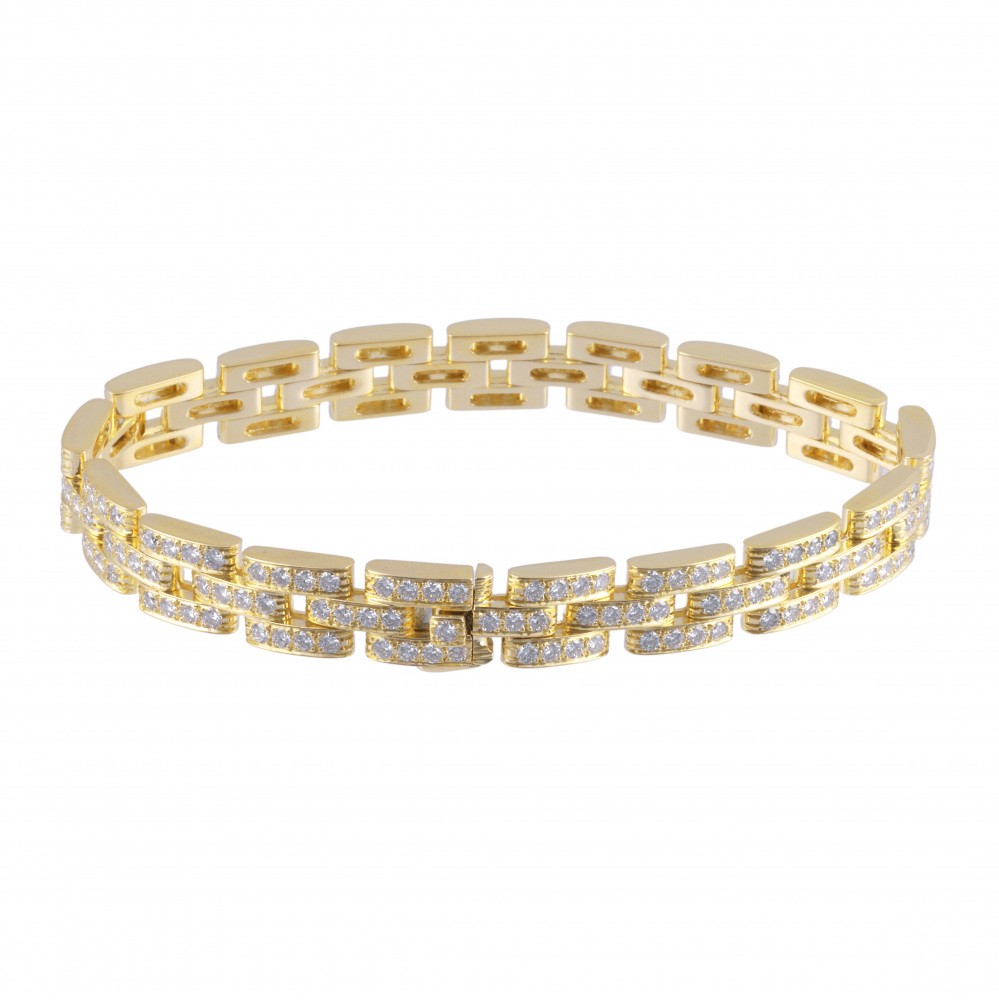 Cartier Mayon Pantale Bracelet 18K Yellow Gold Diamond
