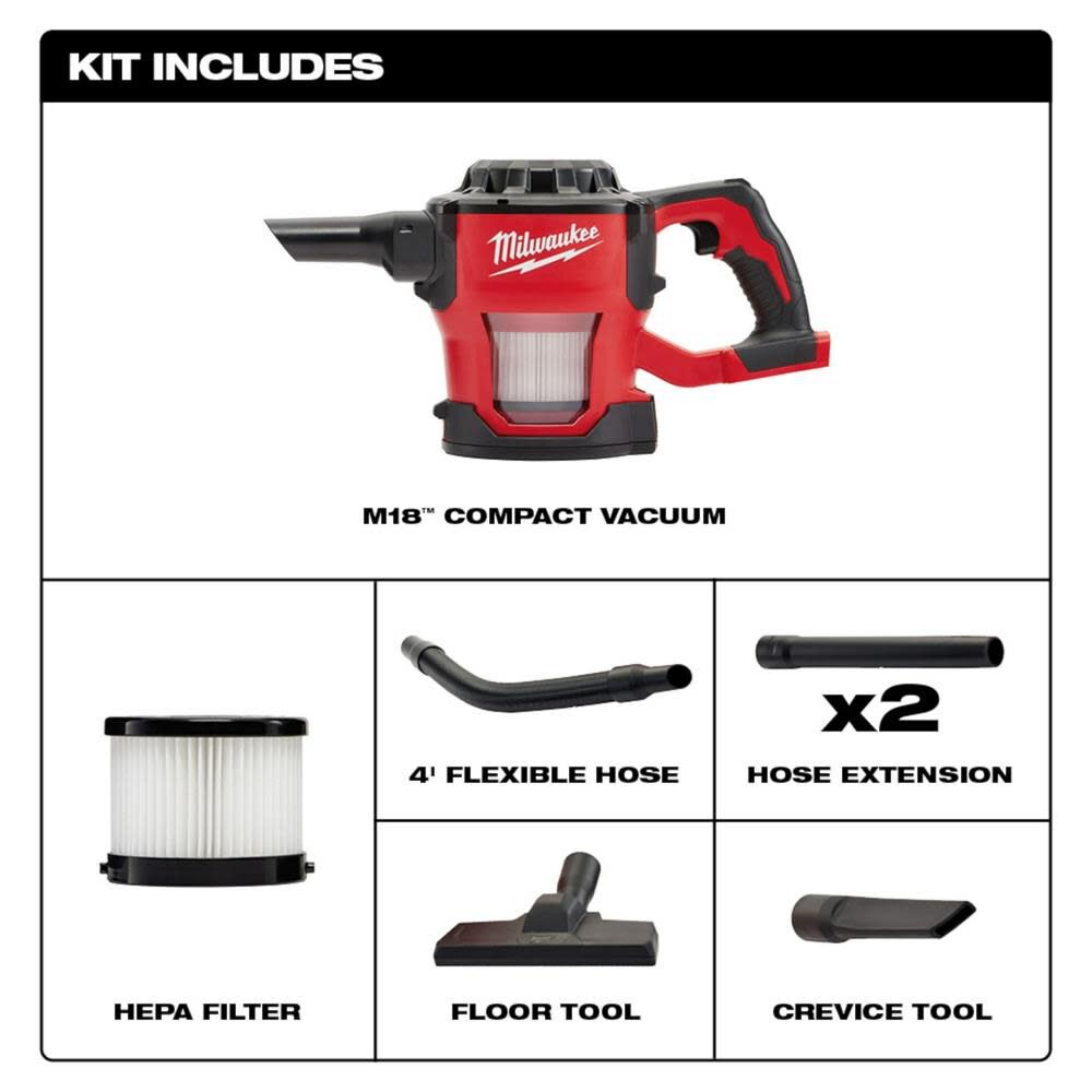 Milwaukee M18 Compact Vacuum 0882-20