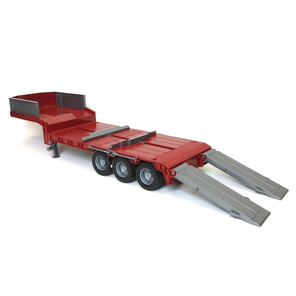 1/16 Red Tri-Axle Low Loader Trailer w/ Ramps 2744