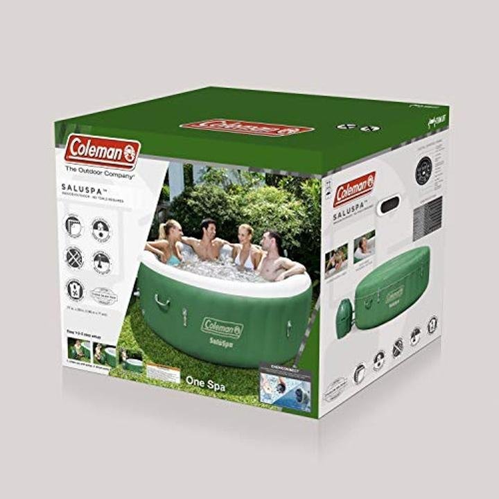coleman-saluspa-Inflatable Hot Tub Spa, Green & White