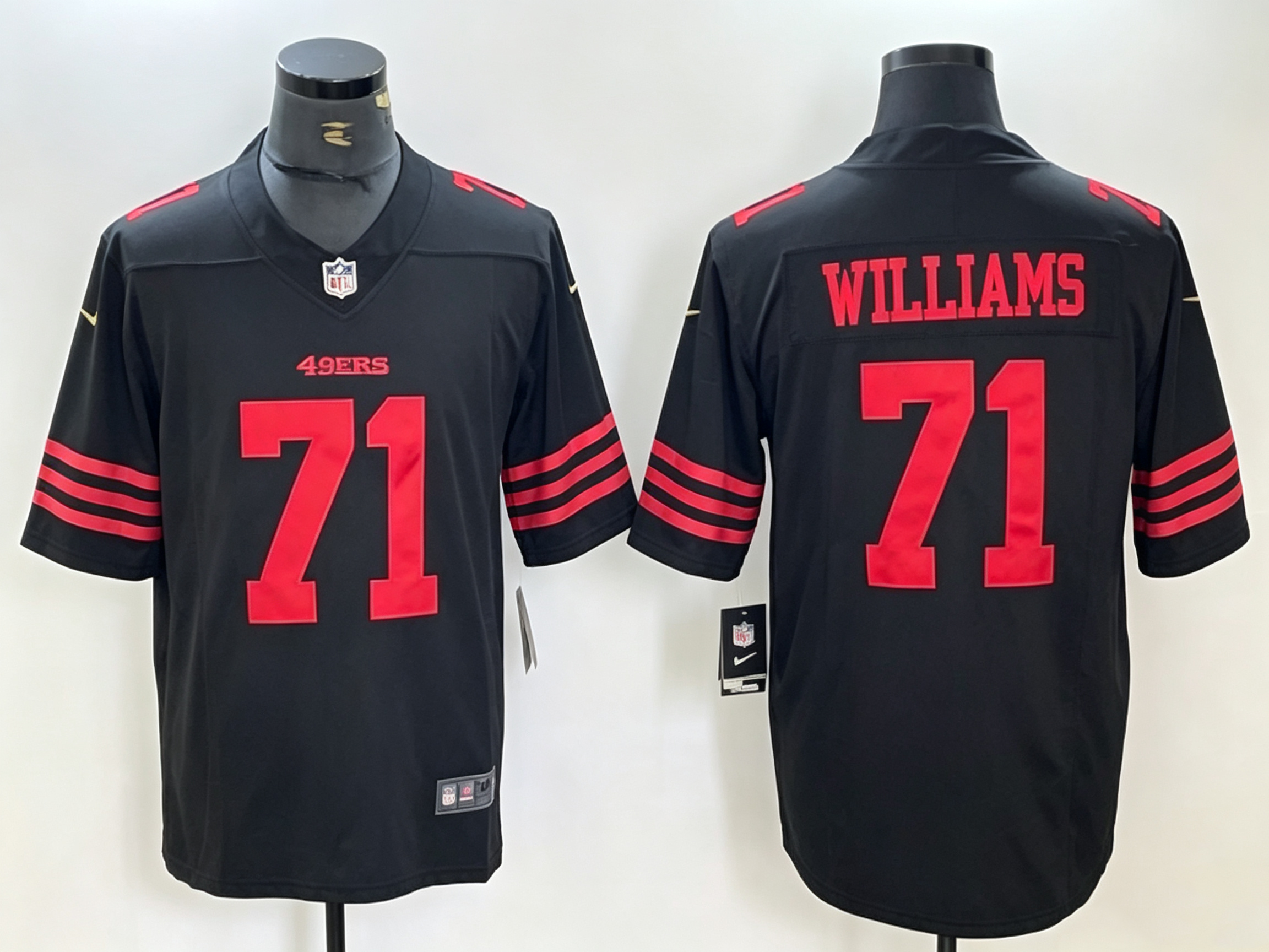 Men's San Francisco 49ers Trent Williams #71 Black Game Player Jersey