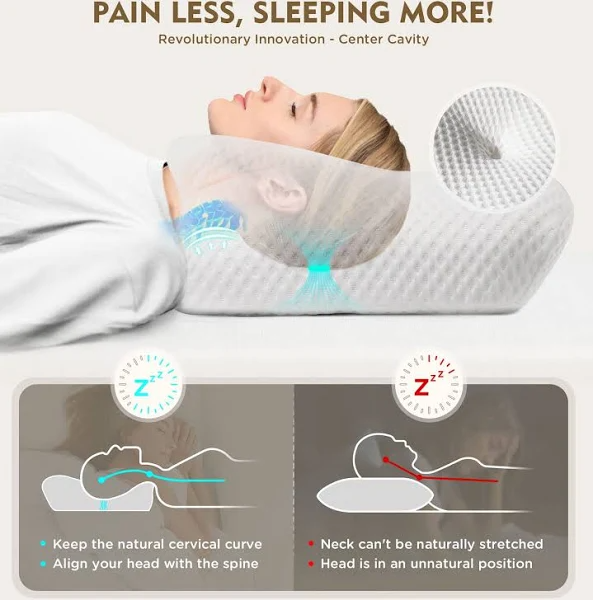 Osteo Cervical Pillow for Neck Pain Relief Hollow Design Odorless Memory Foam