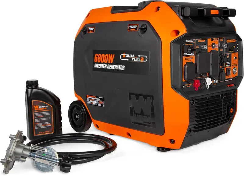 WEN 6800W Dual-Fuel Inverter Generator – RV-Ready with CO Detection and Automatic Shutdown