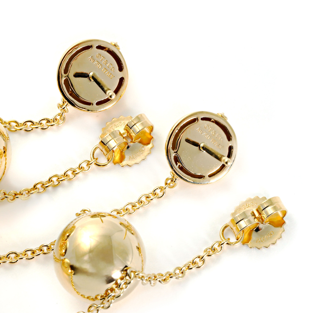 Tiffany & Co. Hardware Triple Drop Earrings 18K Yellow Gold 60006746
