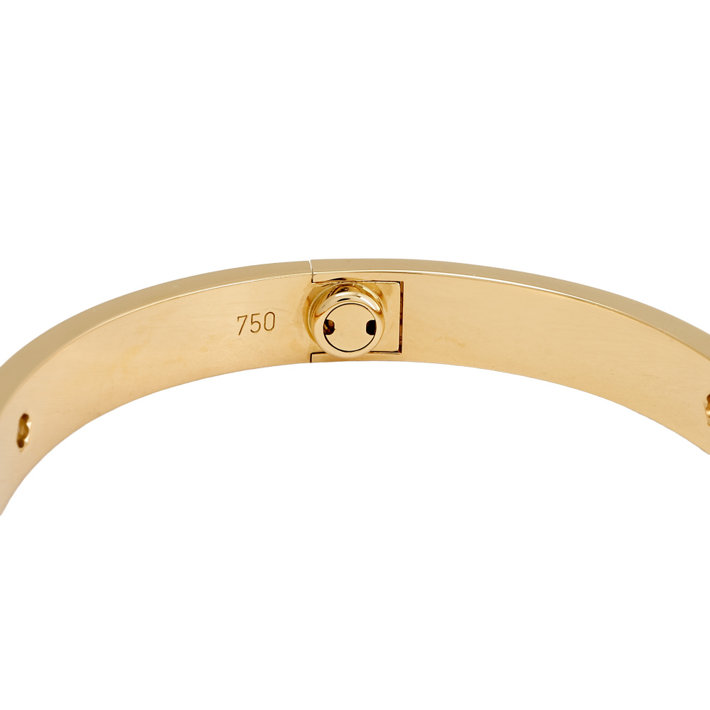Cartier Love Half Diamond 4P Classic Model Bracelet 18K Yellow Gold B6070000