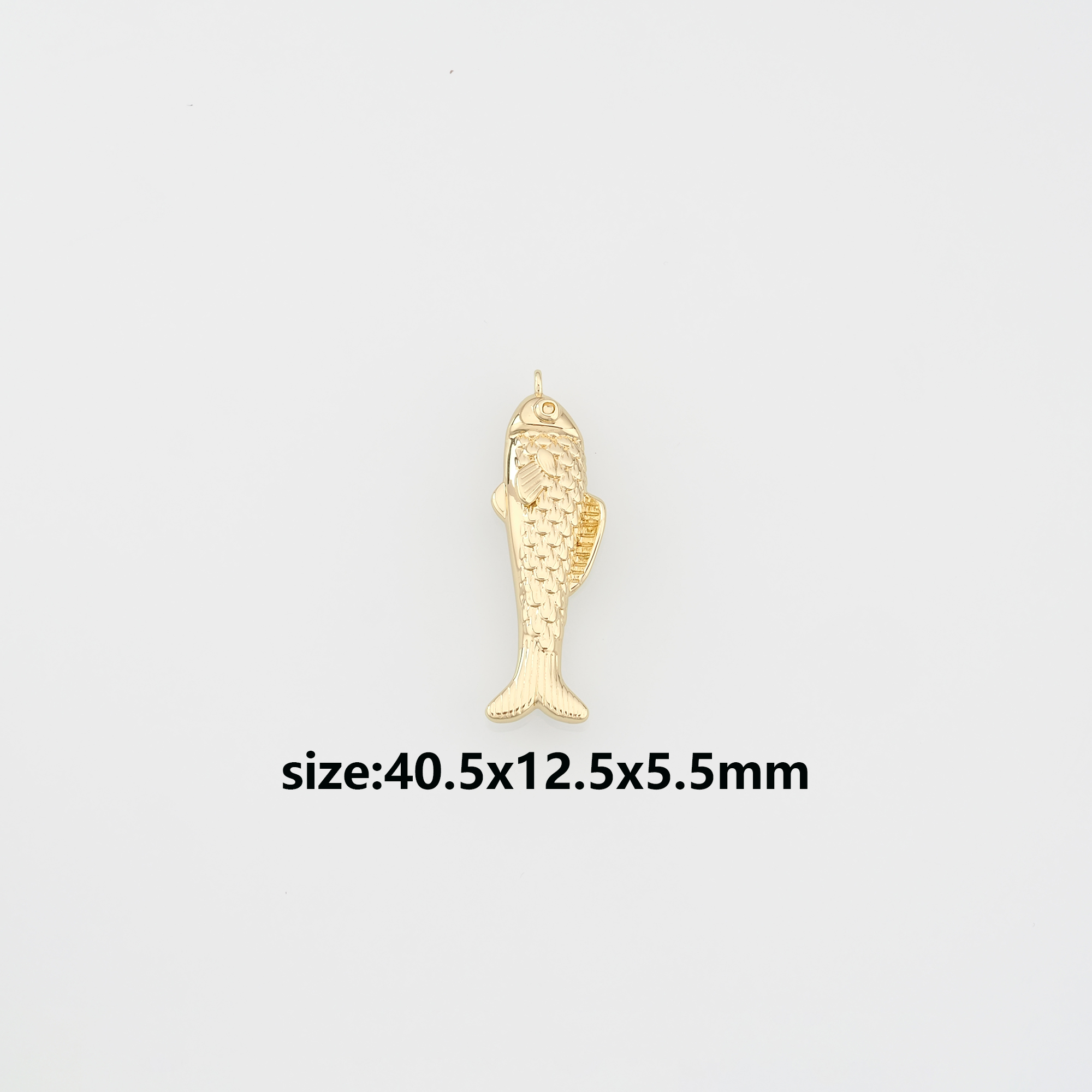 18K Gold Filled Fish Pendant,Ocean Charm Earrings Necklace for DIY Jewelry Making Supply