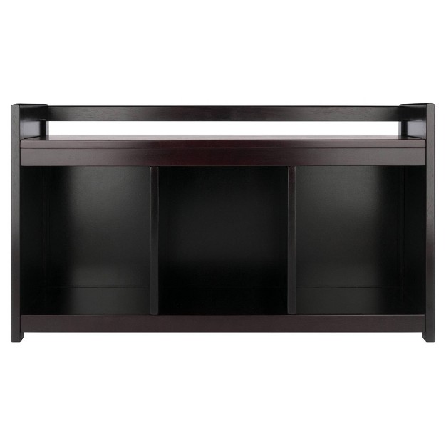 Addison Storage Bench With 3 Section Dark Espresso Winsome