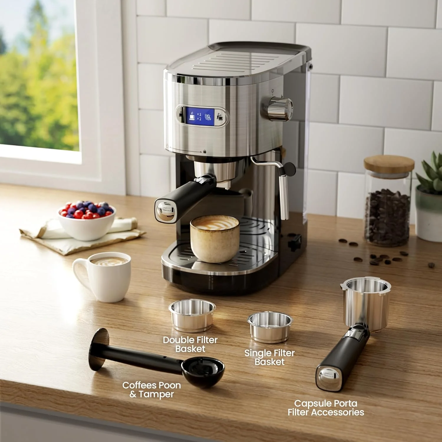 Kismile Coffee Maker,  Programmable Drip Coffee Makers ,Timer, Self-cleaning,Stainless Steel