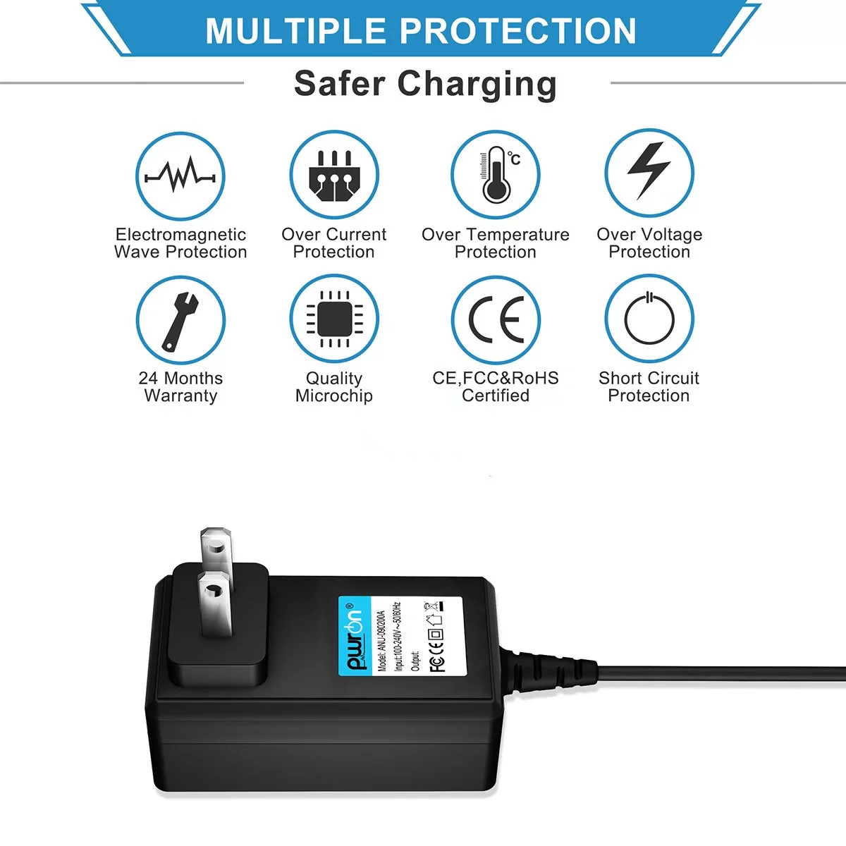 PwrON Compatible AC / DC Adapter Replacement for Craig Electronics Inc. CHT954 FCC ID: B021008 Tower Speaker System with Bluetooth Wireless Technology Power Supply Cord