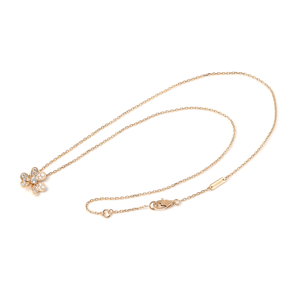 Van Cleef & Arpels Frivole Necklace 18K Rose Gold Diamond VCARP7RI00