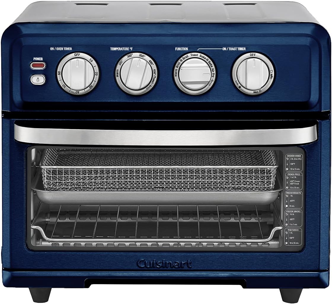 Air Fryer + Convection Toaster Oven, 8-1 Oven with Bake, Grill, Broil & Warm Options, Stainless Steel, TOA-70