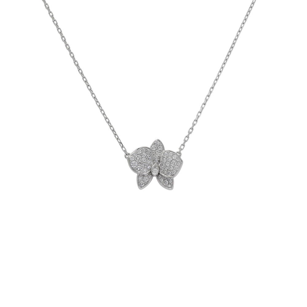 Cartier Caresdor Kidepal Necklace 18K White Gold Diamond