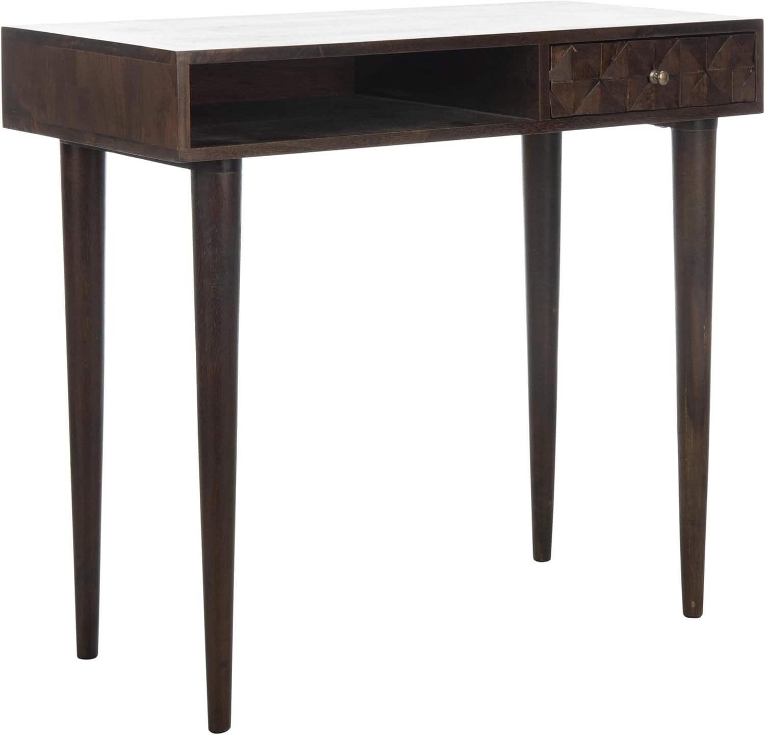 Home Office Modern Walnut Brown 1-drawer Desk