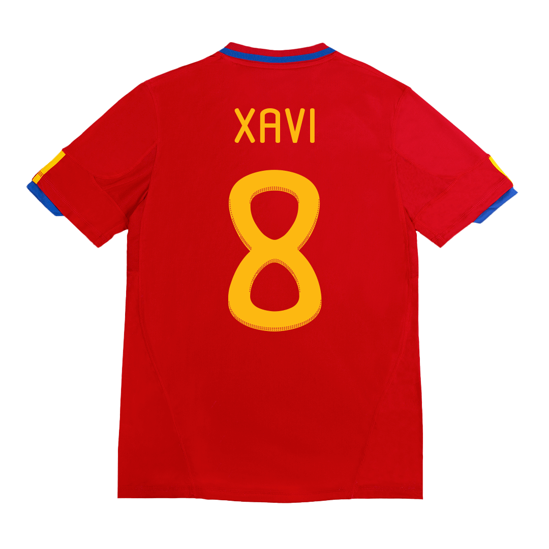 Retro Jersey XAVI #8 Spain Home World Cup 2010