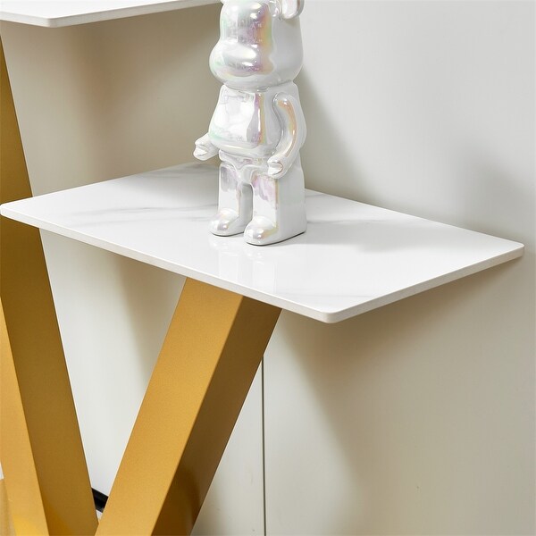 Console Table,Exquisite Shape Design w/ Adjustable Foot Pads