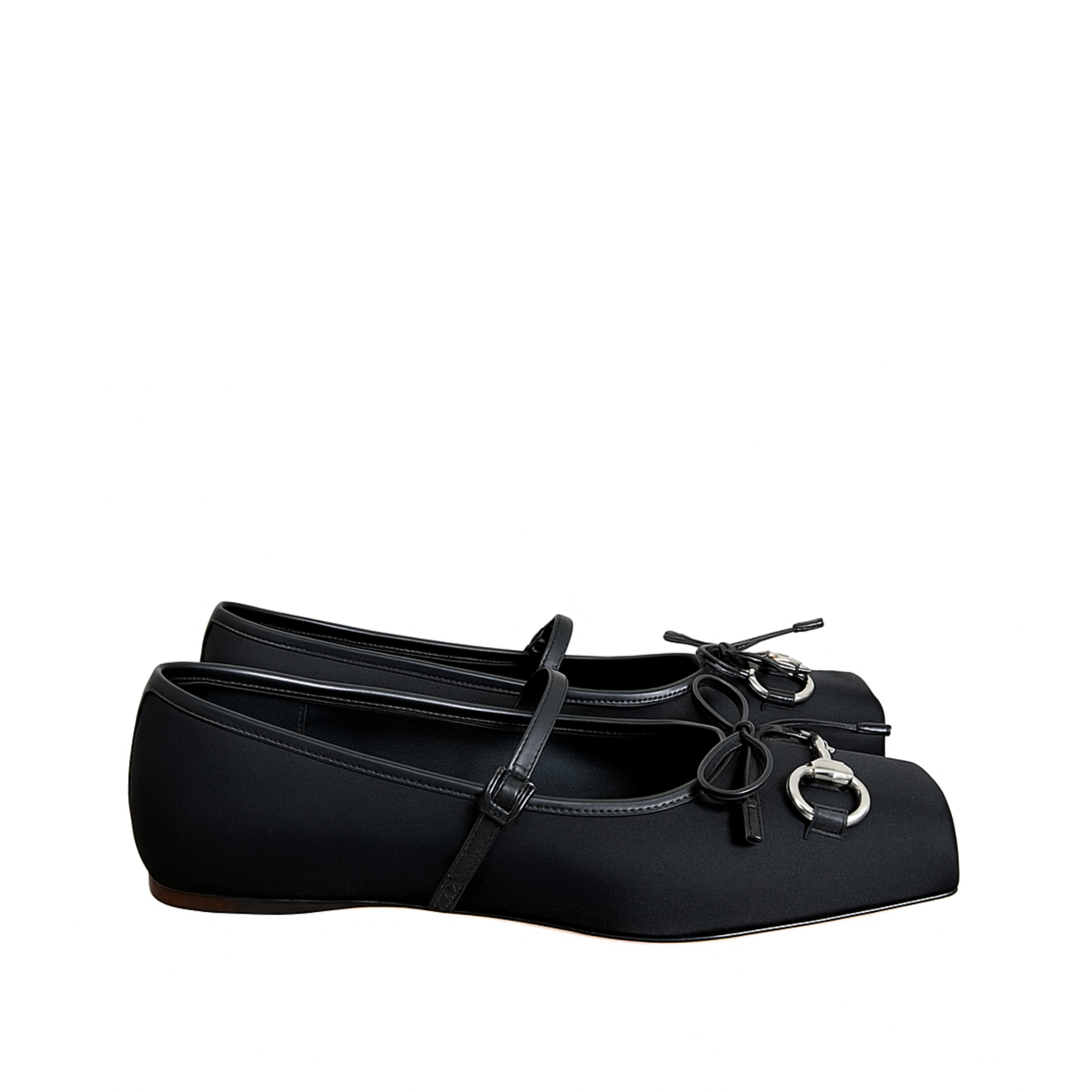 Gucci Women’S Horsebit Ballet Flat Satin Black