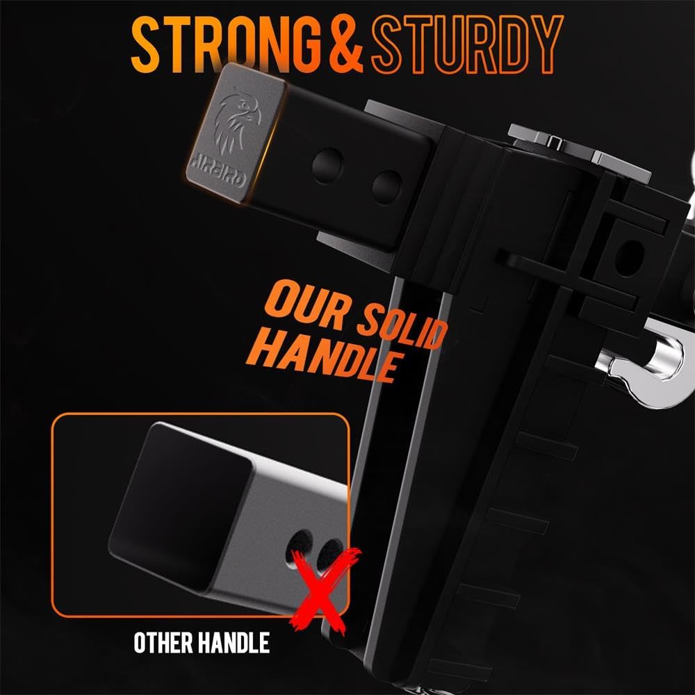 Adjustable Trailer Hitch Fits 2-Inch Receiver, Heavy Duty Tow Hitches (17000 LBS GTW) 6 Inch Drop Truck Hitch Tri-Ball Mount with Hook (1-7/8