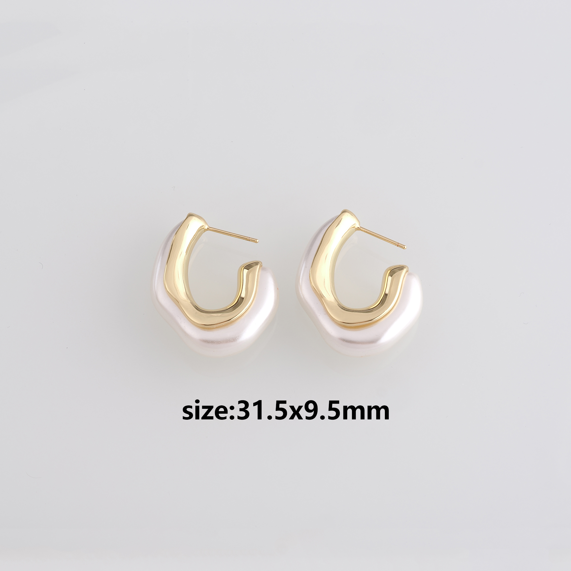 18K Gold Filled Geometric Stud Earrings,Pearl Earrings,Minimalist Earring,Dainty Earrings,Gift for Wife