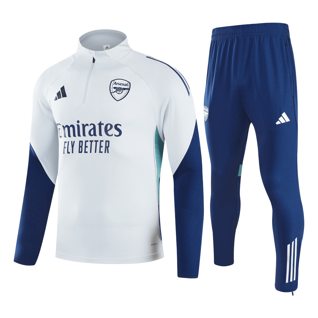 Arsenal 1/4 Zip Tracksuit 2025/26 Kids White