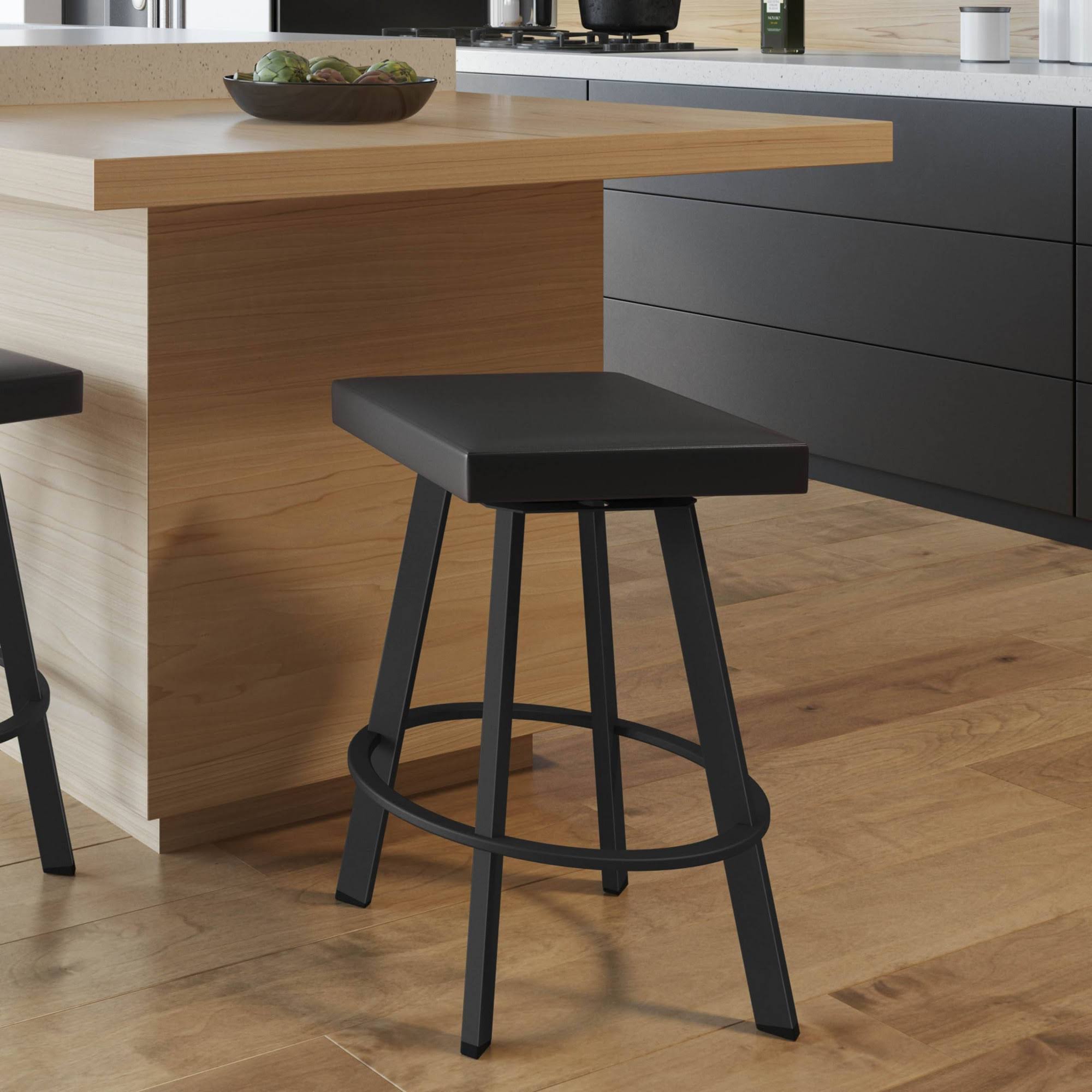 Amisco Sinclair 30 in. Swivel Bar Stool Black