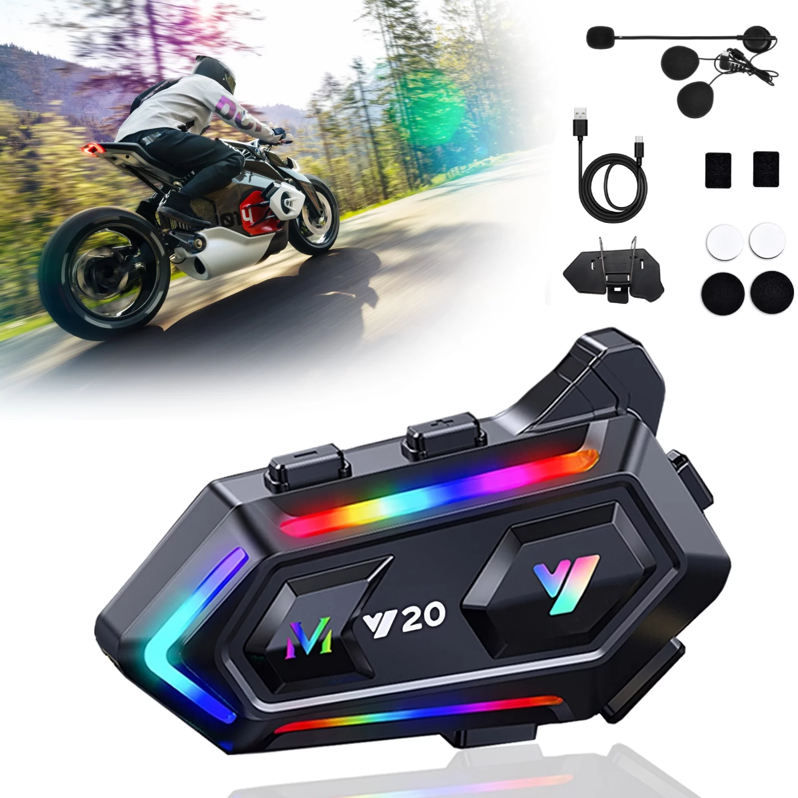 TOOPOWER Motorcycle Helmet Headset Wireless Bluetooth 5.3 Headphone Speaker