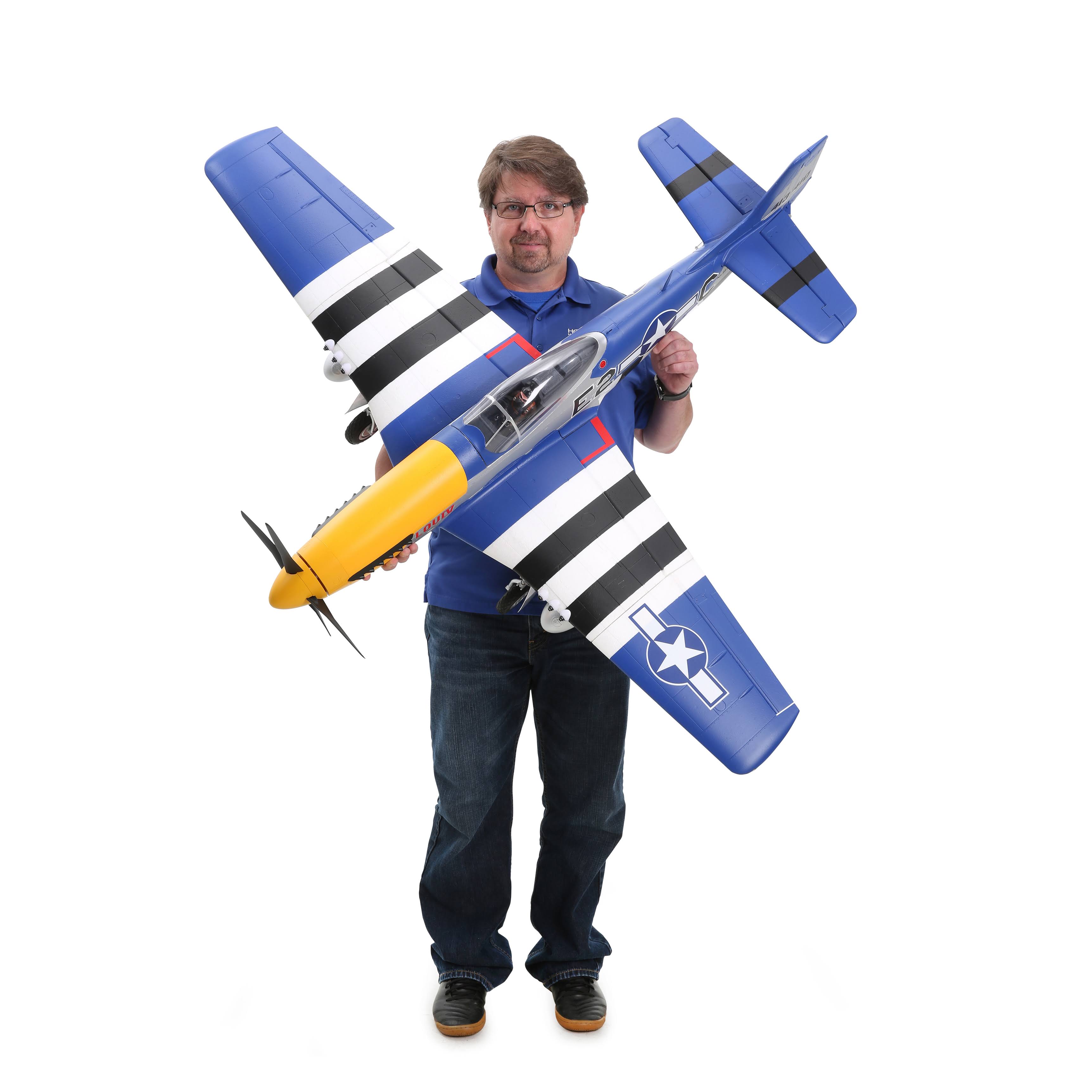E Flite P-51D Mustang 1.5m BNF Basic Battery Combo EFL01250C