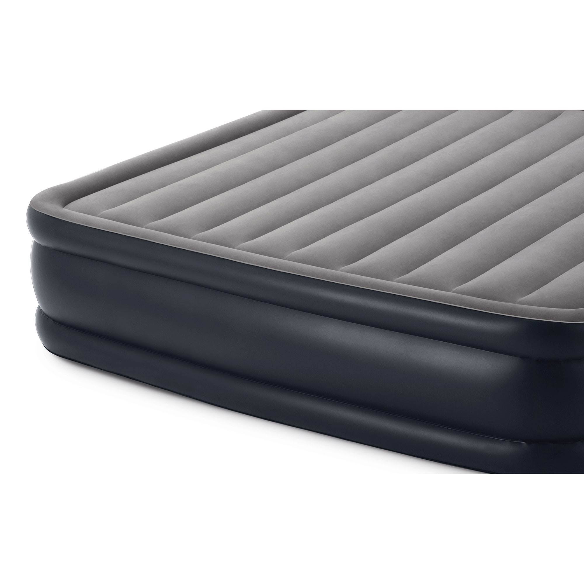 Intex 16.5 inch Deluxe Inflatable Air Mattress Bed with Built in Pump, King