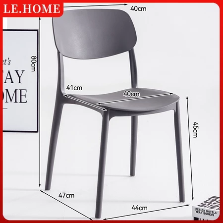 (Ready stock) Plastic Chair Kerusi Makan Pemasangan Percuma Dining Chair Elegant Chair PP Material Modern style