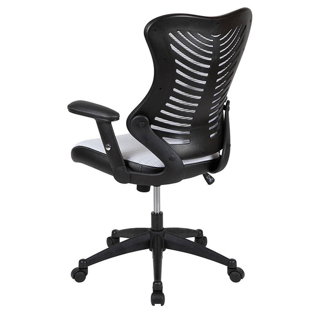 Offex High Back Designer Mesh Executive Swivel Ergonomic Office Chair with Adjustable Arms - White