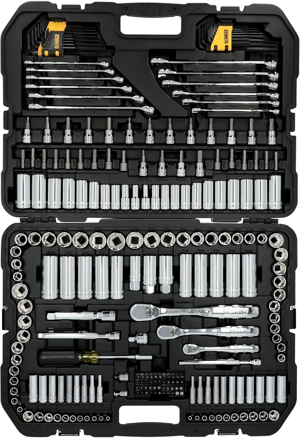 Mechanic Tool Set, 247-Piece, 1/4 in., 3/8 in. and 1/2 in. Drive, SAE, Ratchets, Sockets, Hex Keys, Combination Wrenches, Polish Chrome Finish