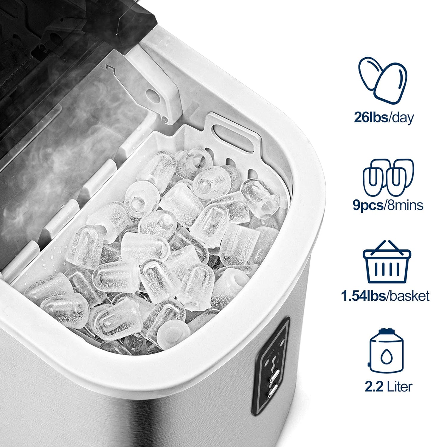 15'' Bullet Quiet Easy to Clean Ice Maker Machine