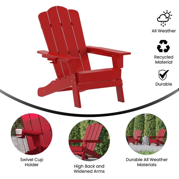 Commercial Grade AllWeather Adirondack Chair with Swiveling Cupholder