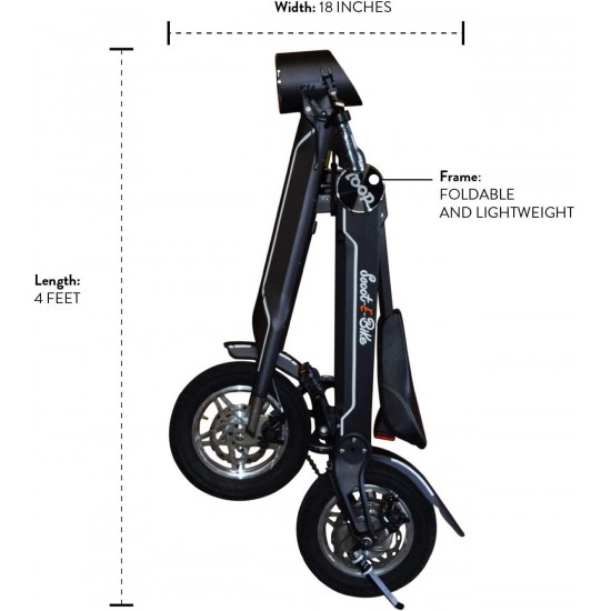 Folding Electric Adult Scooter – Electric Bicycle – Bluetooth Speaker – Stylish and Stable – Leather Seat – Lightweight – Excellent Range