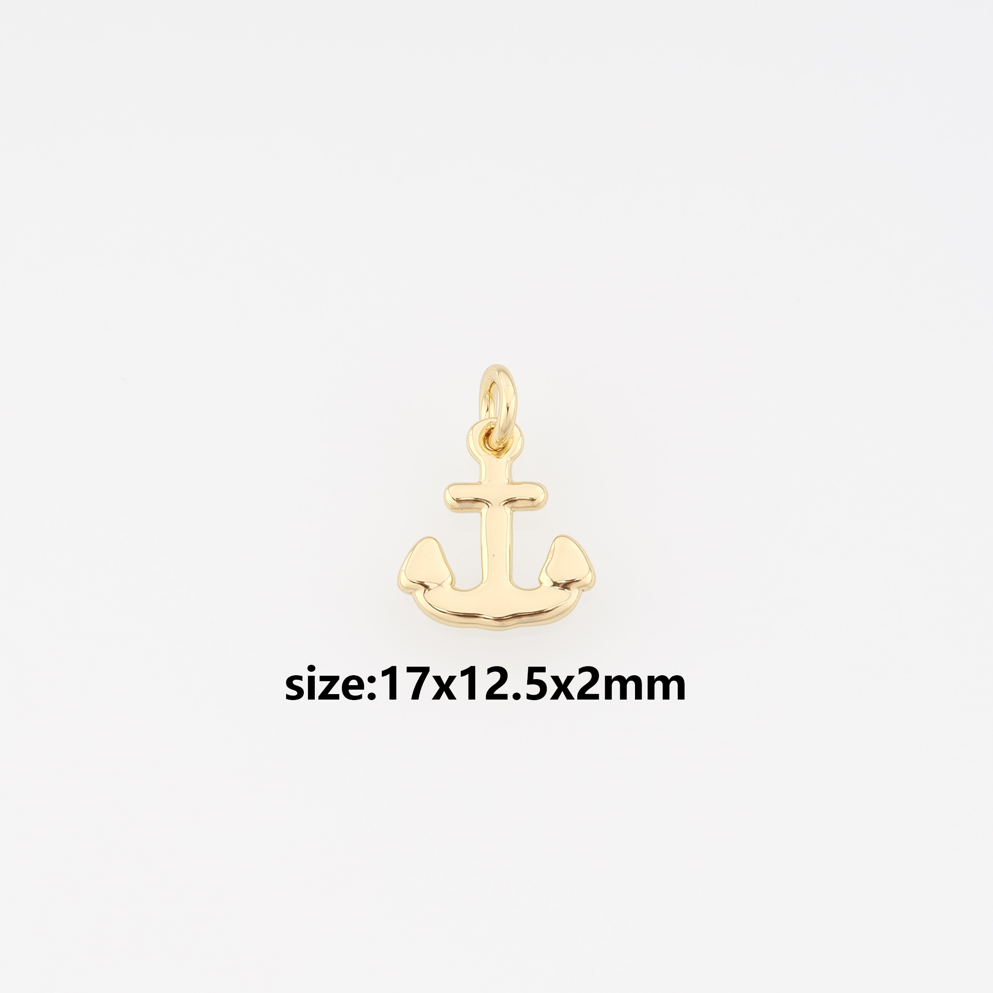 18K Gold Filled Anchor Pendant,Anchor Charm Earrings Necklace for DIY Jewelry Making Supply