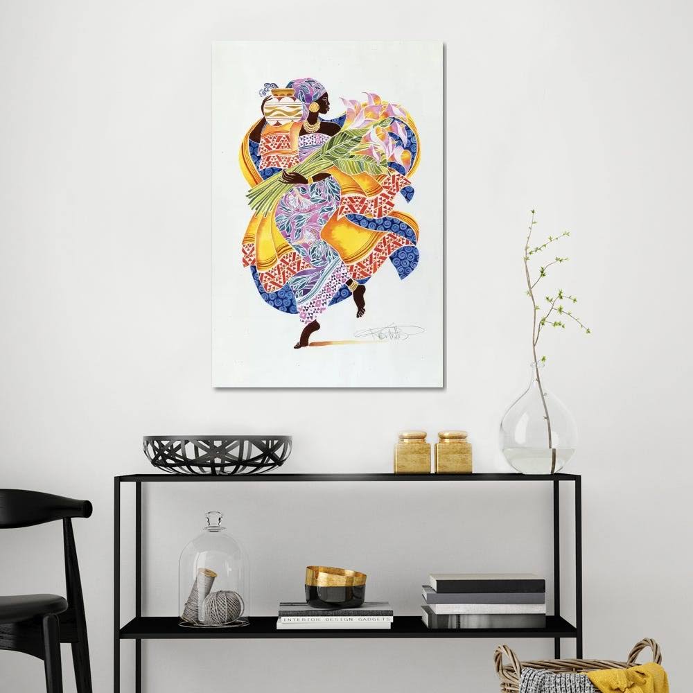 Keith Mallett Canvas Wall Decor Prints - Jaha ( People u003E portraits u003E Female portraits art)