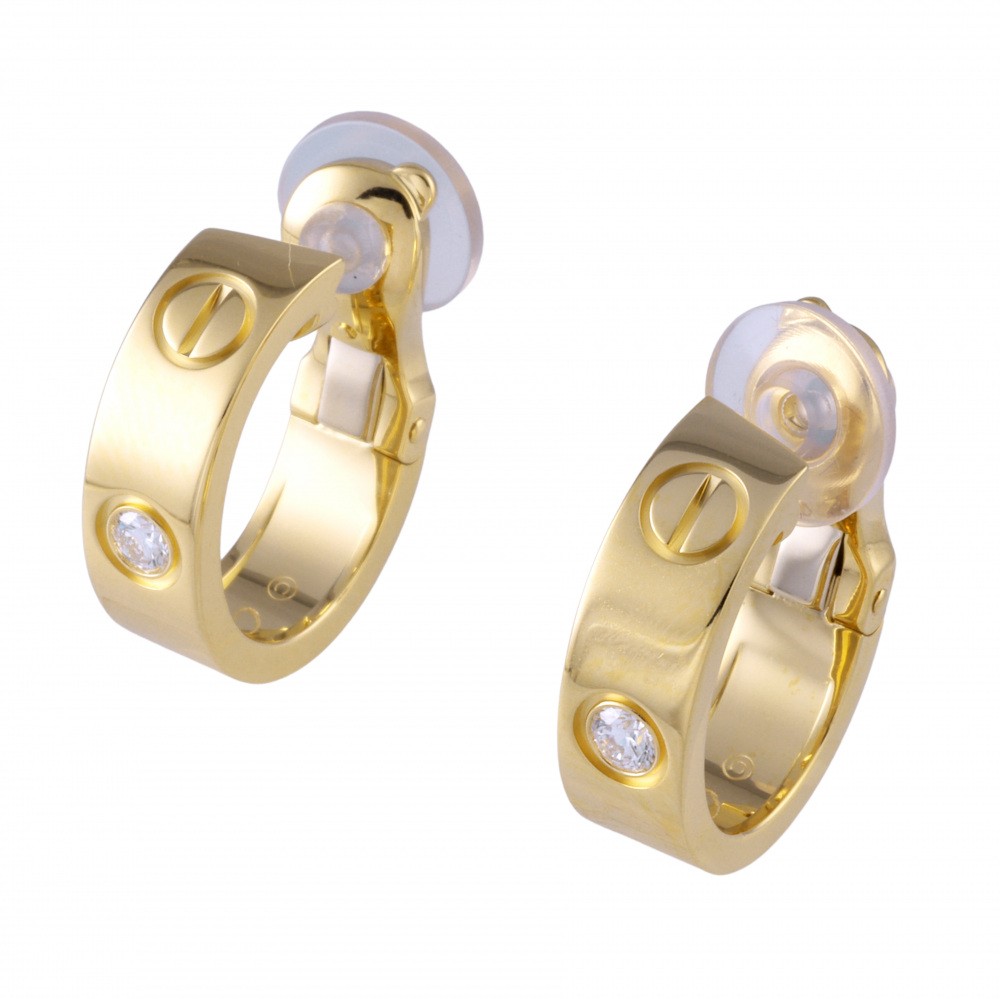 Cartier Love Earrings 18K Yellow Gold Diamond B8022900