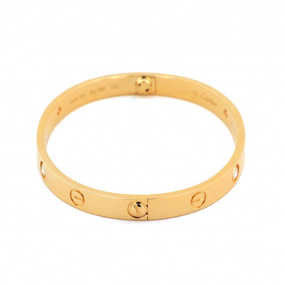 Cartier Love 4PD Bracelet 18K Rose Gold Diamond 17-KKK749
