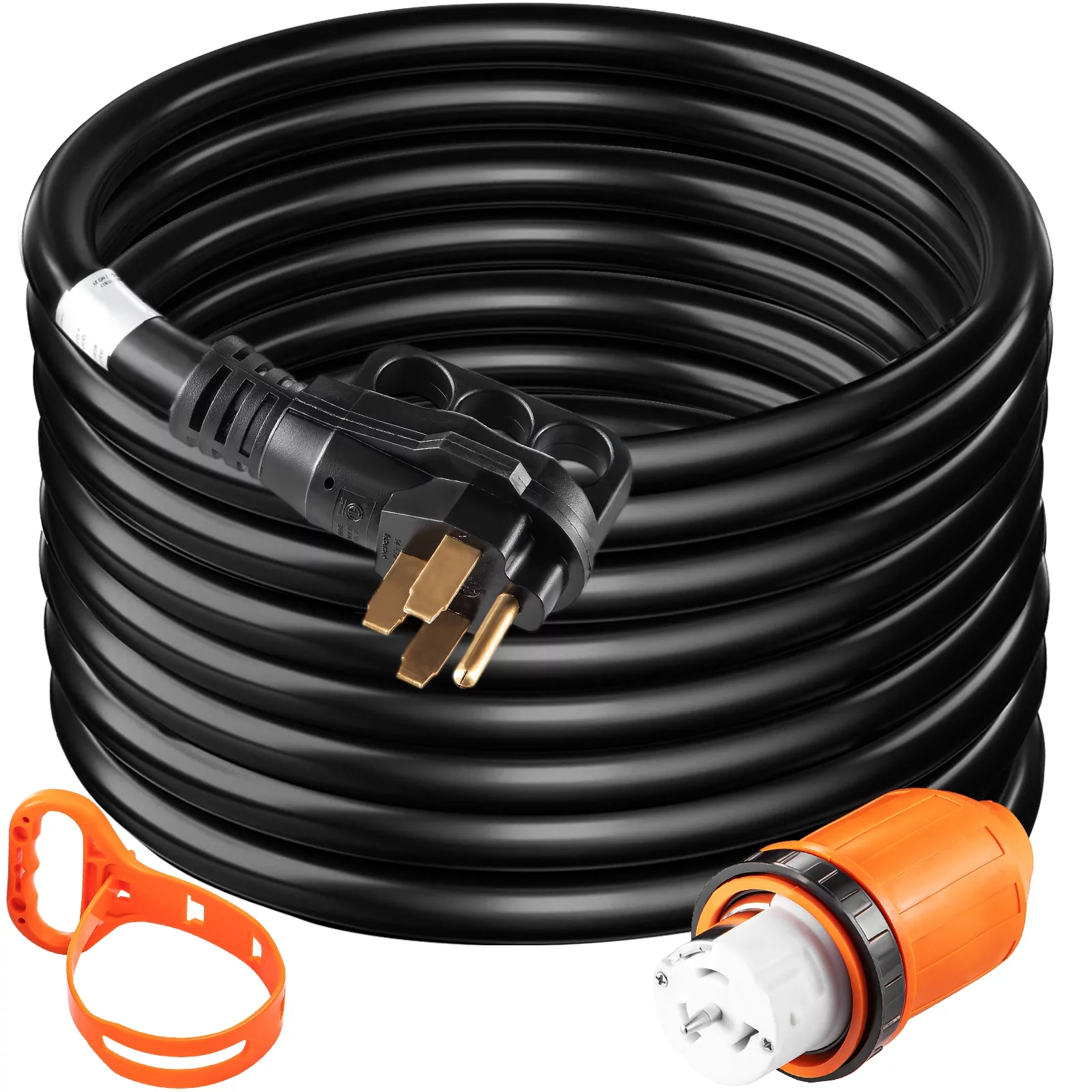 VEVOR Generator Cord, 10ft Generator Power Cord, 125/250V 50amp Generator Cord, 12000W 50amp Cord, SS2-50R 50amp Cable, SS2-50P 50amp Extension Cord, 50amp Generator Power Cord with Portable Strap