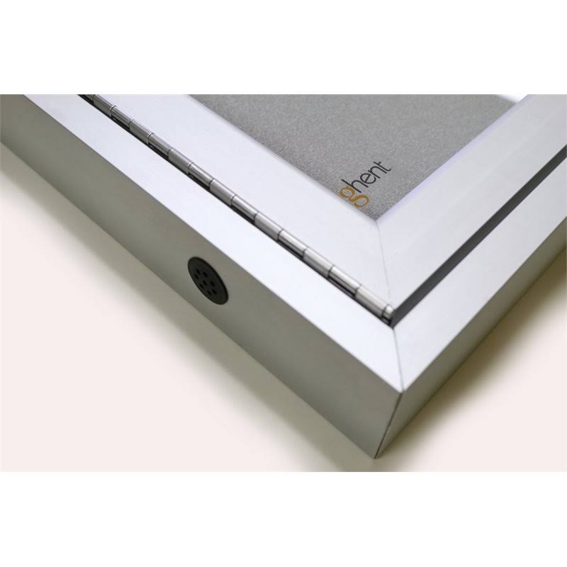 Ghent 36x22x72x22 3-Door Satin Aluminum Frame Enclosed Vinyl Bulletin Board - Navy