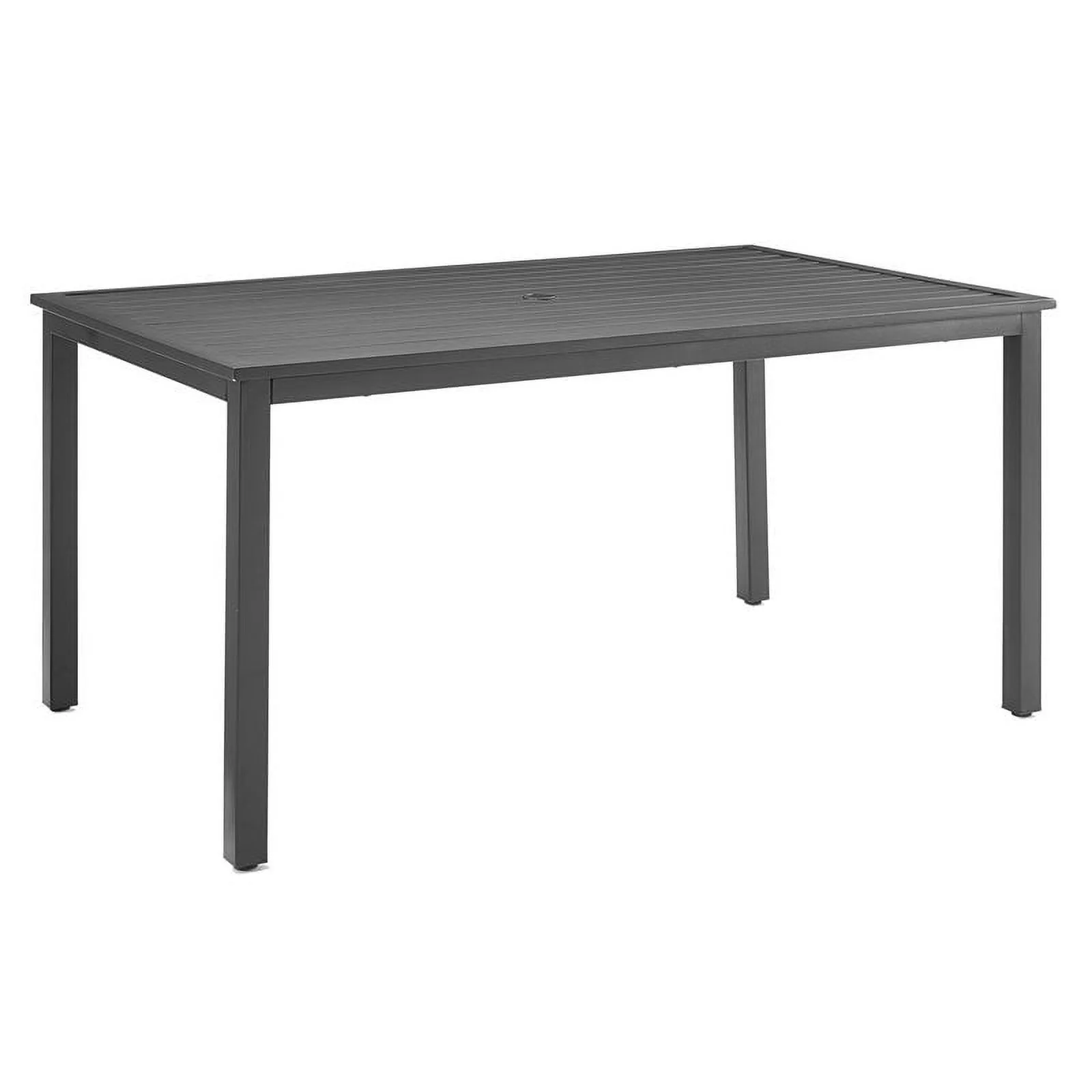 Crosley Furniture Hansen 6-Person Rectangular Outdoor Dining Table with Umbrella Hole for Outside Patio