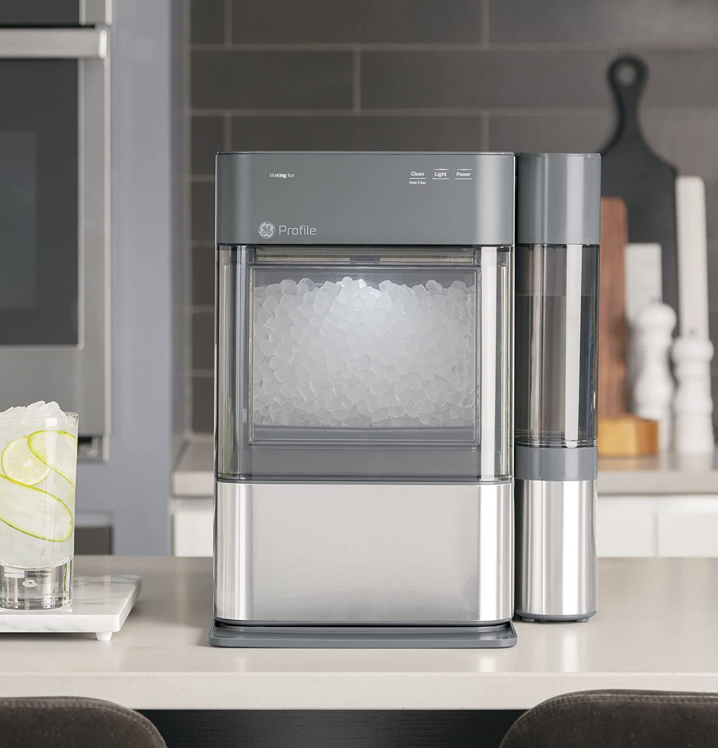2026 GE Profile Opal 2.0 | Countertop Nugget Ice Maker | Ice Machine with WiFi Connectivity | Smart Home Kitchen Essentials | Black Stainless