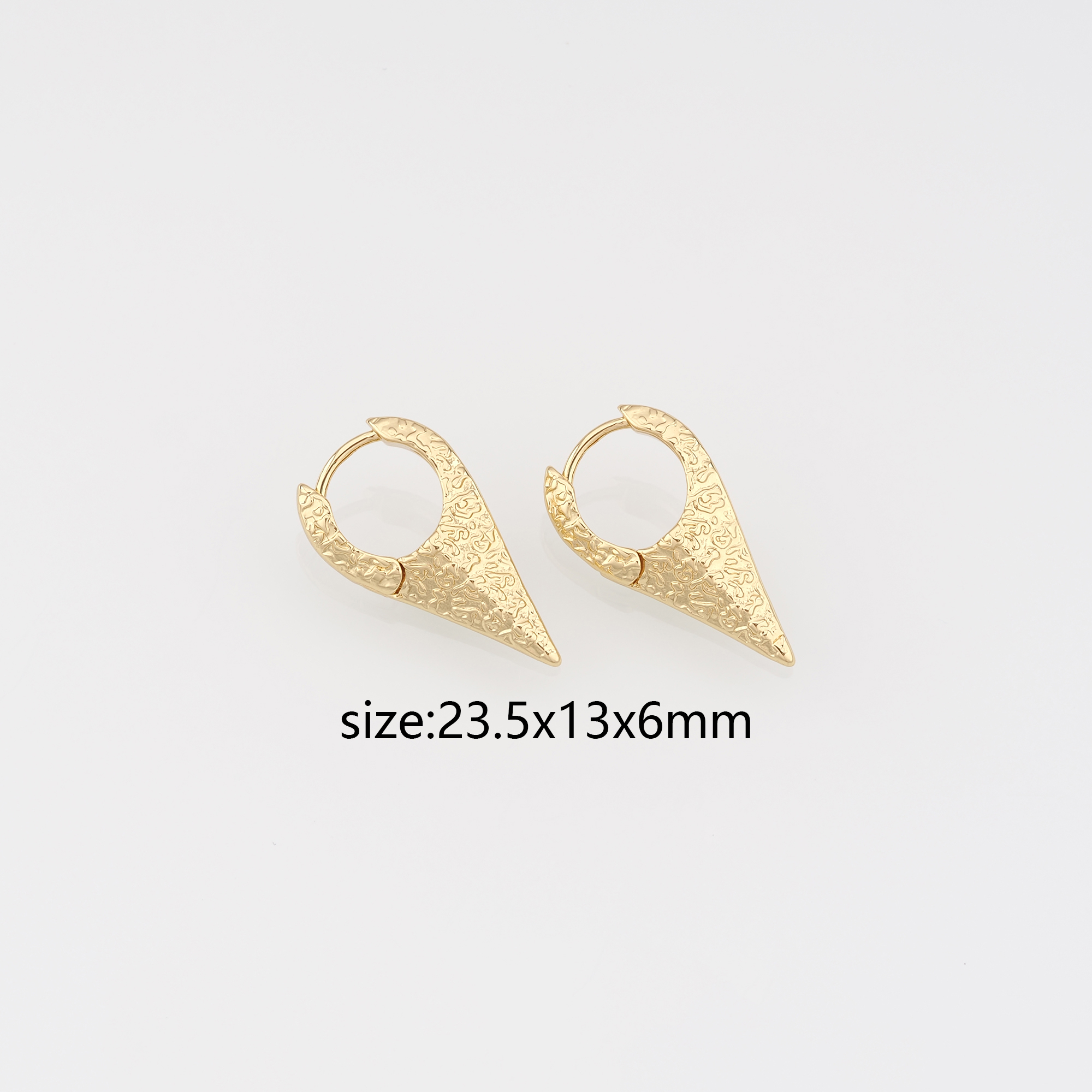 18K Gold Filled Triangle Earrings,CZ Hoops,Dainty Triangle Hoops,Minimalist Earrings,Gold Hoops
