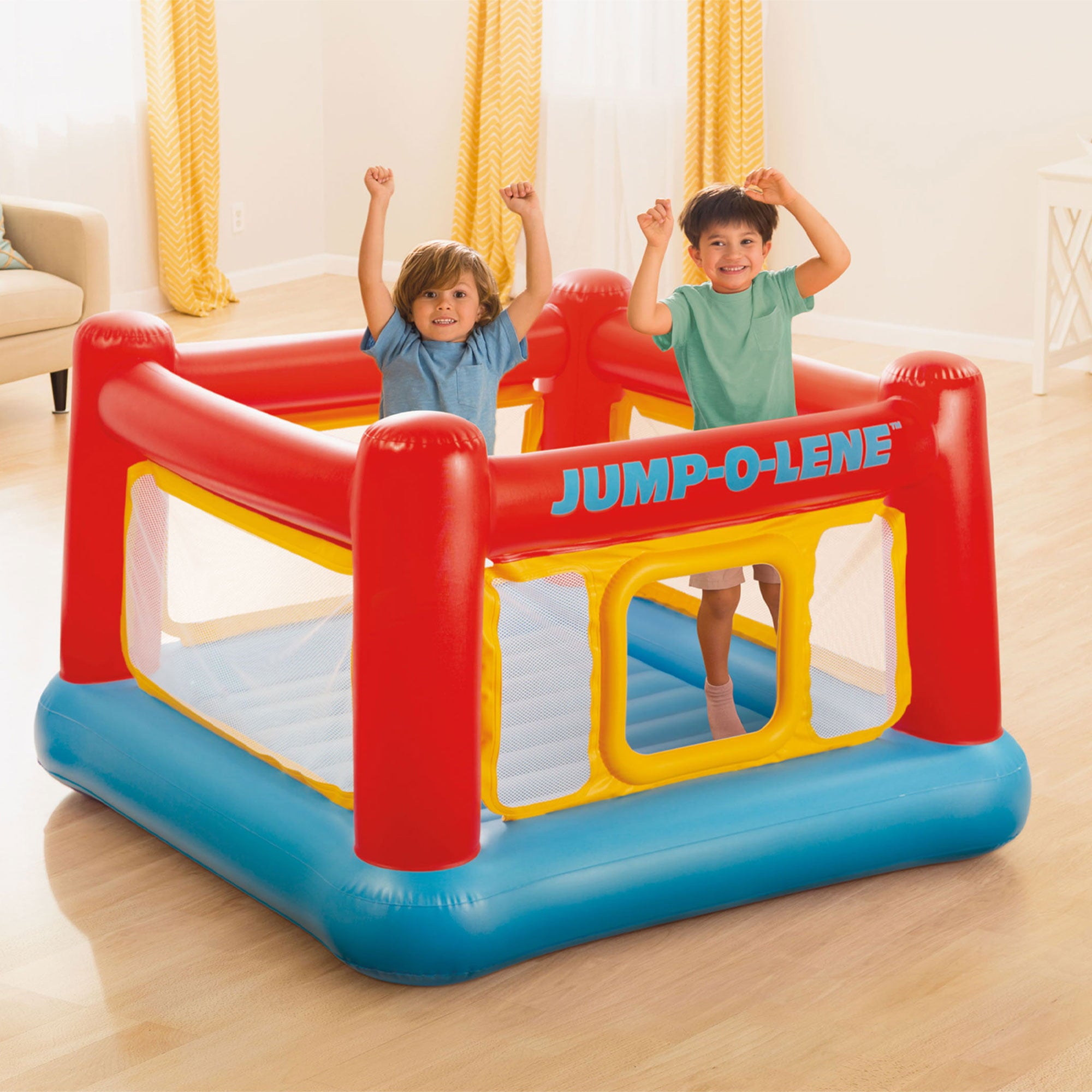 Intex Inflatable Jump-O-Lene Trampoline Bounce House with Reinforced Net