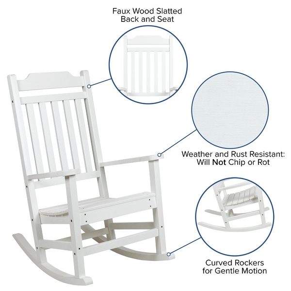 2 Pack AllWeather Faux Wood Rocking Chair