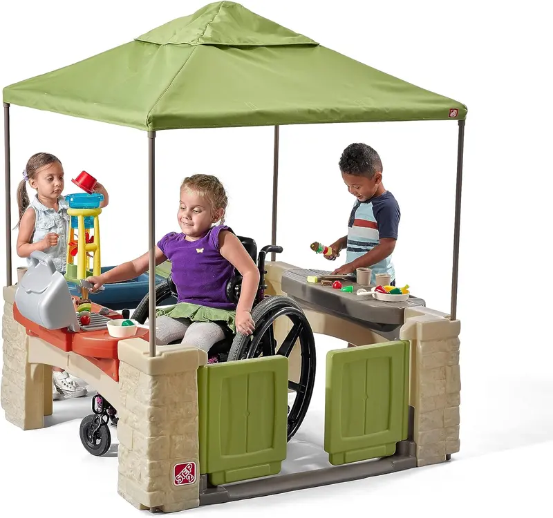 Versatile Canopy Patio Playset for Kids – Indoor & Outdoor Kitchen-Themed Activity Center